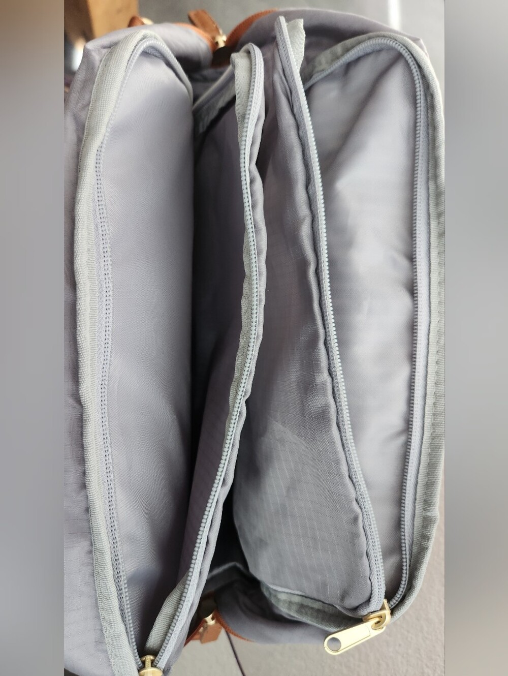 JJ Cole Tan & Blue Striped Backpack Diaper Bag - Picture 5 of 5